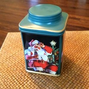 Coca-Cola Stoneware Canister Tired Santa Christmas Cookies Jar Holiday Sakura